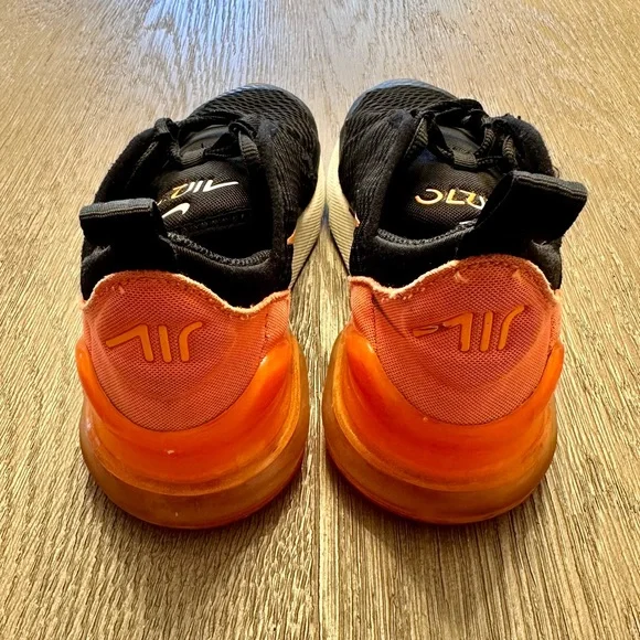 Nike Air Max 270 – Big Kids 2.5Y (Black / Orange) - Picture 6 of 10